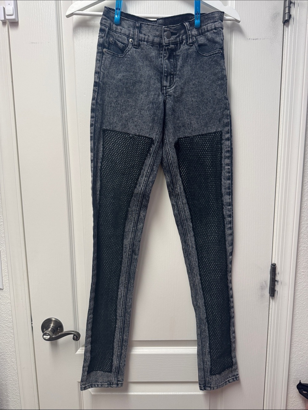 Women's Black/Grey Contrast Panel Jeans